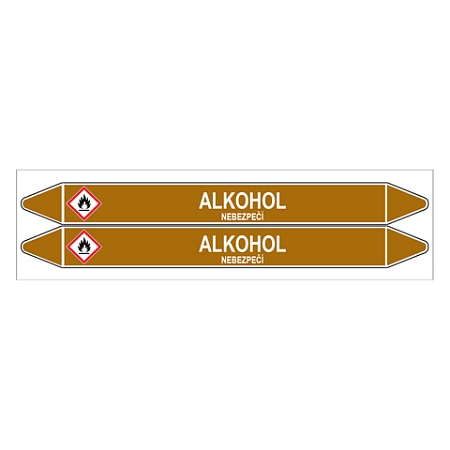 Značení potrubí, alkohol,2 ks, 450 × 52 mm